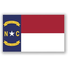 North Carolina Flag NC Vinyl Decal Sticker The Tar Heel State Car Window Bumper 2-Pack 5-Inches by 3-Inches Premium Quality UV-Resistant Laminate PDS339