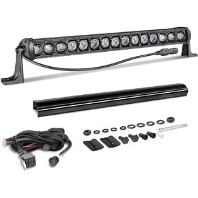 20 Inch Light Bar, SWATOW INDUSTRIES 105W 20" Single Row LED Light Bar with Wiring Harness Black Cover Spot Flood Offroad Driving Light LED Bumper Light for Truck Pickup Ram Toyota ATV UTV