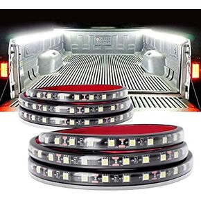 2PCS 60'' 180 LEDs Truck Bed Light Strip Kit with Waterproof IP67 on/Off Switch Blade Fuse 2-Way Splitter Extension Cable for Cargo, Pickup Truck, SUV, RV, Boat and More