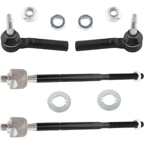 4Pcs Suspension Kit Front Inner Outer Tie Rods End Links Left Driver & Right Passenger Fit For Dodge Caliber 2007-2012, For Jeep Compass 2007-2017, For Jeep Patriot 2007-2017 EV80645 ES800408