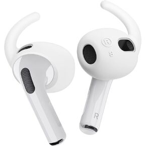 elago 4 Pairs AirPods 3 Ear Hooks Covers - [Added Storage Pouch] Comfortable and Secure Fit, Improved Sound Quality, Precise Cutout Design, Accessories Compatible with AirPods 3rd Generation (White)