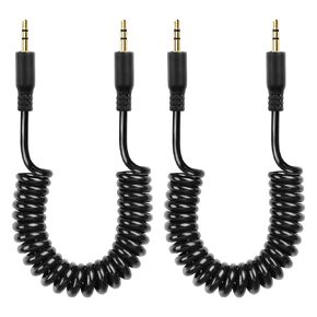 CERRXIAN 2.5mm Audio Cable, 2.5mm TRS 3-Pole Male to Male Stereo Audio Aux Coiled Cord for Camcorder, Camera,Camera Remote,Headphone,IR Blaster & IR Emitter - 3ft (Straight to Straight)