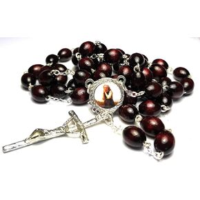 3rd class relic rosary Saint Germaine Cousin patron of abandoned people abuse victims against poverty handicapped disabled people illness impoverishment loss of parents discapacitado (Wooden)