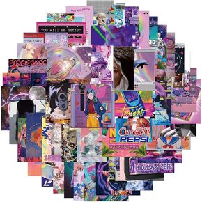 ملصقات فنية للمناظر الطبيعية Vaporwave - 50 قطعة (فن) in Kuwait