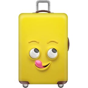 Luggage Cover Funny Face Suitcase Cover Elastic Protector Sets For 18-32 Inch Suitcase Travel Accessories (Funny 1, M)