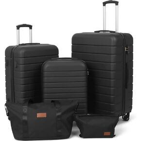 SIMPLI-MAGIC Luggage Set Suitcase Set with Spinner Hardshell Lightweight TSA Lock (5 Piece Set)