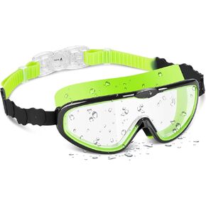portzon Swimming Goggles Anti Fog Swimming Goggles Clear No Leaking,Crystal Green,One Size