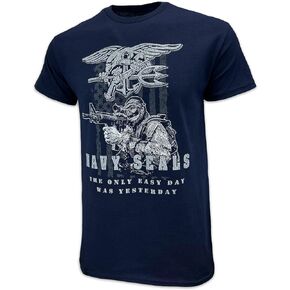 Armed Forces Gear US Navy Seals Easy Day T-Shirt for Men (Navy)