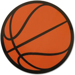 Sports Ball Vinyl Stickers - 3" Round Individual Decals for Laptop, Water Bottle, Party Favors, & Decor - Waterproof (Basketball 5 Pack)