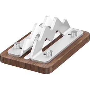Notebook/MacBook/ipad Tablet Computer Walnut Wooden Dual Vertical Laptop Stand Dock Holder, Universal Compatibility Upright Base(10-25MM/0.4-1inch) Two Groove FBK02M