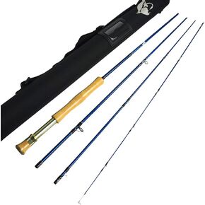 Aventik Fly Fishing Rod 9ft 4 Piece Fly Rod with Carrying Case for Saltwater Travel Fly Fishing Rod for Walleye Bass Carp Trout - Tip Fast Action in 7/8/9/10/11/12 Weight in Saudi Arabia