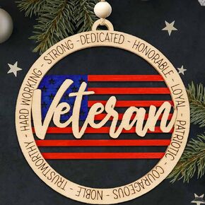 Veteran Ornament, US Veteran New Year Ornament, Boyfriend, New Year Gift for Veterans, Military Gifts, Army Veteran, Veterans Gift, from Wife, Daughter, Son