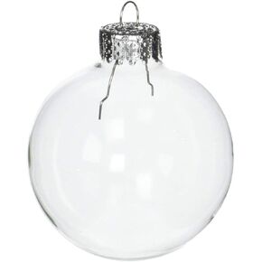Ornament Decoration Paintable Fillable Clear Plastic Globe Balls Hanging 4" Inch Round Merry Christmas New Years Present Wedding Home Decor, 4 inches Great for Crafting DIY Celebrate a Holiday