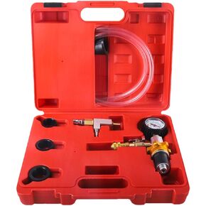 Coolant Vacuum Refill Kit Coolant Radiator Vacuum Purge and Refill Tool kit with Universal 4 Sizes Adapters for Car Van SUV Truck, Black