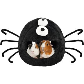Vehomy Halloween Guinea Pig Bed Warm Bunny Spider Cave Bed Hideout Small Animal Spider Nest Bed House Cage Accessory for Hamster Guinea Pig Dwarf Rabbit Bunny Ferret Rat Hedgehog S