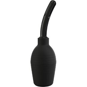 Clean Enema Bulb - Personal Colon Cleanse Device for Men & Women - Home Use & Portable for Travel - Silicone Bulb, Smooth Nozzel - 10oz - Black