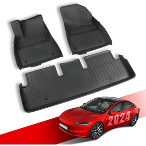 سجادة أرضية مع بطانات سجاد متوافقة مع 2024 Tesla Model 3 Highland، بطانات أرضية مقاومة للماء ومضادة للانزلاق ومناسبة لجميع الأحوال الجوية، سجادة سيارة للمقعد الأمامي والخلفي 6 قطع لملحقات طراز Tesla الجديد 3 in Kuwait