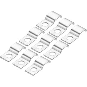 uxcell 30 Pcs Pipe Strap, 304 Stainless Steel Pipe Support Strap Fit for 1/4in(6mm) Tube Strap Tension Clip with 1 Hole 3mm Height for Continuous Pipes EMT Conduit or Pipe Fixing