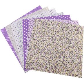 7pcs 50x50cm Cotton Fabrics DIY Floral Dots Assorted Pre-Cut Quarters Bundle Cotton Quilt Fabric Sewing Quilting Patchwork(Brown)