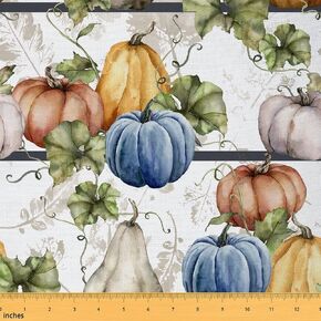 Floral Fabric by The Yard, Butterfly Upholstery Fabric, Daisy Magnolia Lily Decorative Fabric, Botanical Flower Indoor Outdoor Fabric, Oil Painting DIY Art Waterproof Fabric, Green Blue, 3 Yards