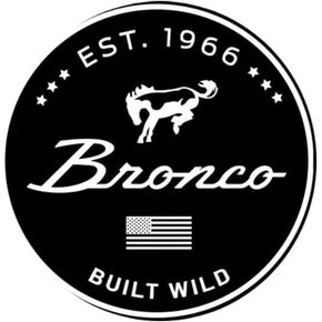 Ford Bronco Built Wild Screen Printed Round Sticker 4" x 4"