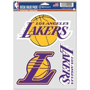 Wincraft NBA Los Angeles Lakers Decal Multi Use Fan 3 Pack, Team Colors, One Size