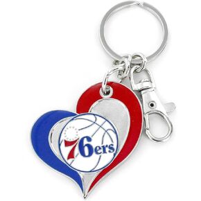 NBA Swirl Heart Keychain - Colorful and Durable Keychain Accessories for Keys, Bags and Purses