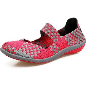 Womens Curly Type Ballet Flats Slip On Comfort Loafers Handmade Woven Shoes