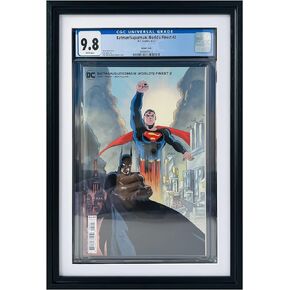 Single Graded Comic Book Frame for Standard CGC Graded Comic Books,Solid Wood Black Moulding,UV Protected