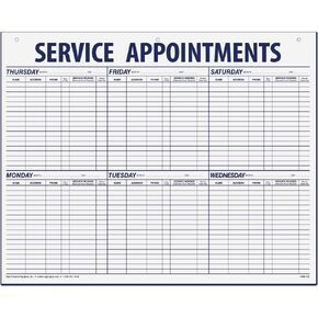 Service Appointment Record - Large Pad