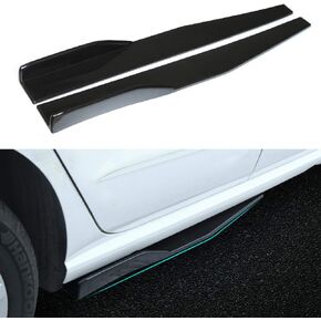 2PCs Universal Side Skirts,Shkalacar Car Body Styling Side Skirt, Left/Right Rocker Splitters Diffuser Winglet Wings Bumper Kit (Black)
