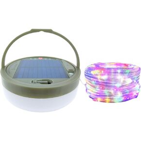 3 in 1 Waterproof Portable Solar Powered /USB Rechargeable Tent Lights for Camping with Remote Control 39.3FT 150LEDs 8 Lighting Modes for Camping Yard Hiking(Warm White)