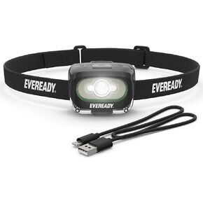 Eveready X200 LED Rechargeable Headlamps (2-Pack), Super Bright IPX4 Water Resistant Head Lights for Running, Camping, Emergency, Outdoors (USB Cable Included)