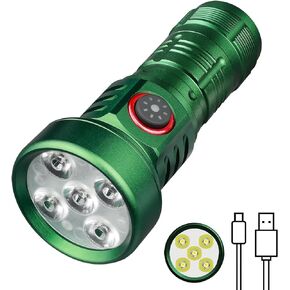 Rechargeable Flashlights High Lumens, Small LED Flashlight 2000 Lumens, EDC Super Bright Flashlight, IP68 Waterproof Flashlights for Camping Hiking Emergencies -Black