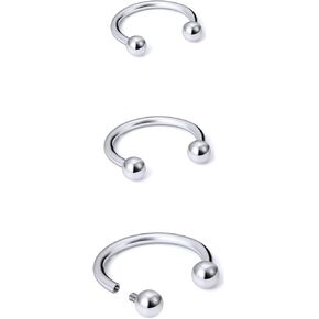 20g/18g/16g G23 Titanium Internally Threaded Nose Septum Horseshoe Hoop Earring Eyebrow Tragus Helix Daith Lip Rings Piercing Jewelry