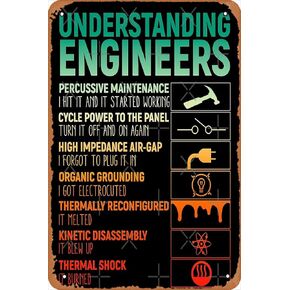 Vintage Understanding Engineers Poster Metal Sign Retro Home Decorative Vintage Tin Sign 12 x 8 Inch