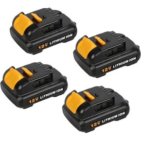 energup 4Pack 4.0Ah 12V DCB120 Battery Replacement for Dewalt 12V Max Battery DCB120 DCB121 DCB123 DCB122 DCB124 DCB125 DCB127 Compatible with 12Volt Dewalt 12V Lithium Batteries