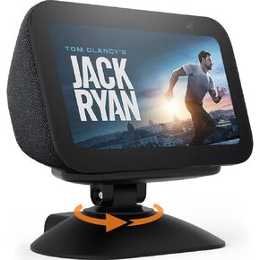 Swivel and Tilt Stand for Echo Show 5 (3rd Gen) - Viewing Angle Adjustable Stand for 5" Smart Display & Cell phone with 280 Degree Rotating Base and Magnetic Attachment (Black)