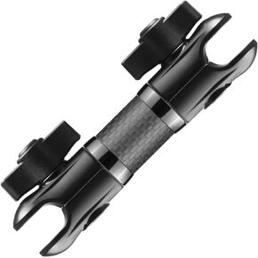 Tackform 12 "طول 20 مم ذراع كروي ومقبس DuraLock 20 سلسلة ذراع من ألياف الكربون | مآخذ مزدوجة 20 مم مع مقابض اختيارية مضادة للسرقة | أسود | متوافق مع رصاصة
