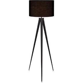 Versanora Romanza مصباح أرضي LED ثلاثي القوائم حديث طويل القامة مع ظل طبلة أرجل معدنية لغرفة المعيشة والقراءة وغرفة النوم والمكتب المنزلي، ارتفاع 60 بوصة، أسود غير لامع in Kuwait