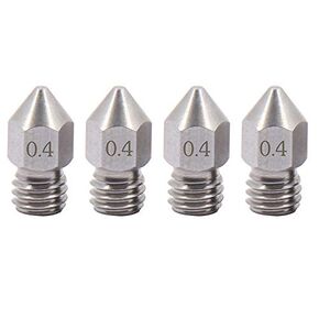 4pcs Sharp MK8 Stainless Steel Nozzle 0.4mm for 1.75mm Creality Ender 3 pro CR-10 Ender 3 V2 Ender 5, CraftBot, Prusa i3, Anycubic 3D Printer (4pcs 0.4mm)