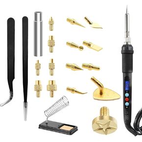 21PCS 3D Printing Accessories Smoothing Tool Kit, 3D Printing Modify Finishing Tool Soldering Welding Iron Kit Heat Insert Brass Nut Kit-Smoothing Tool Kit-Set