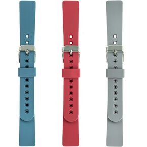 WITHit Designer Silicone Replacement Band for Fitbit Inspire, Inspire HR, or Inspire 2, 3-Pack, Bluestone, Coral and Light Gray – Secure, Adjustable, Fitbit Watch Band Replacement, Fits Most Wrists