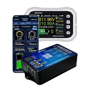 شاشة ذكية للبطارية مع تحويلة، بطارية لاسلكية 400 أمبير 0 فولت - 120 فولت مع شاشة طاقة شمسية للوحة الطاقة الشمسية لعربة الجولف للدراجات النارية RV، الفولتميتر للطاقة بنسبة مئوية من السعة in Kuwait