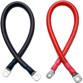 4/0 AWG Gauge Red + Black High Performance Battery Inverter Cables Solar, RV, Car, Boat, Bot Side 3/8 inch Lug, Made in The USA (1 FEET) in Kuwait