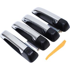 MOTOKU Front and Rear Driver and Passenger Side Exterior Door Handle Chrome for Ram 1500 2500 3500 4500 5500 2010-2018