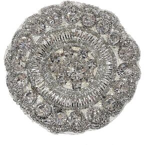 Expo International Round Rhinestone Patches/Appliques, Crystal, 1 3/4" x 1 3/4"