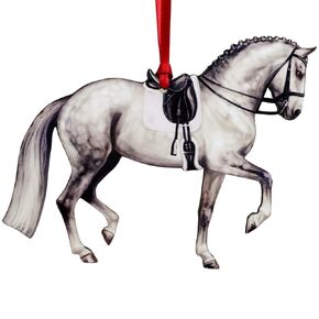 Dressage Horse Christmas Ornaments, Horse Gifts for Women, Horse Ornament Decor (Black)
