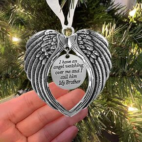 Christmas Loved One in Heaven Angel Wings Memorial Ornaments, I Have a Angel Watching Over Me I Call Him Dad in Memory Loss of a Father Christmas Tree Hanging Pendant Sympathy Gifts
