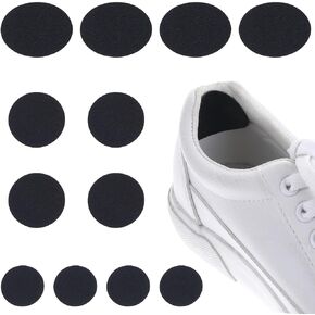 Sibba Shoe Heel Repair 12 Pcs Self Sticky Inside Sole Patches Kit Insoles Hole Round Patch Padding Accessories Invisible Stickiness Lining Fit Sneakers Leather High Heels (Black)